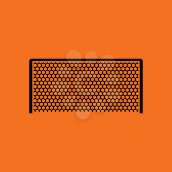 Soccer gate icon. Orange background with black. Vector illustration.