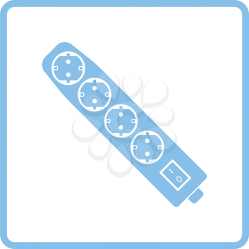 Electric extension icon. Blue frame design. Vector illustration.
