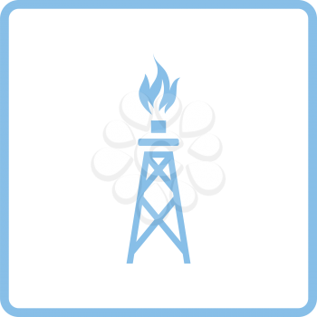 Gas tower icon. Blue frame design. Vector illustration.