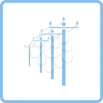 High voltage line icon. Blue frame design. Vector illustration.
