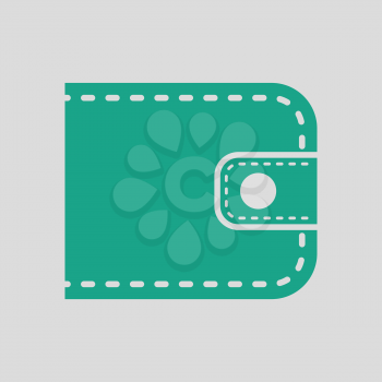 Wallet icon. Gray background with green. Vector illustration.