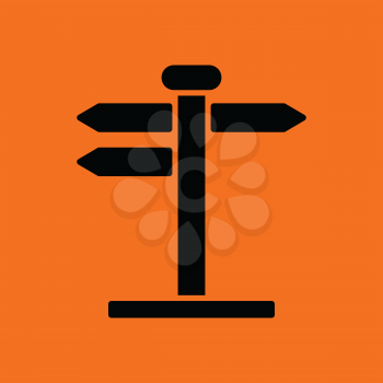 Pointer stand icon. Orange background with black. Vector illustration.