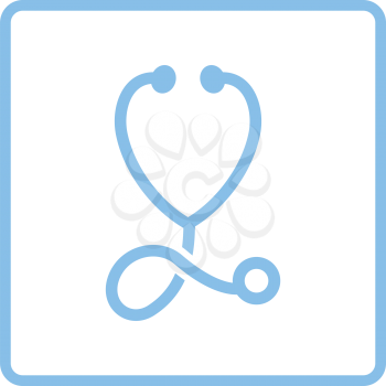 Stethoscope icon. Blue frame design. Vector illustration.