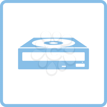 CD-ROM icon. Blue frame design. Vector illustration.