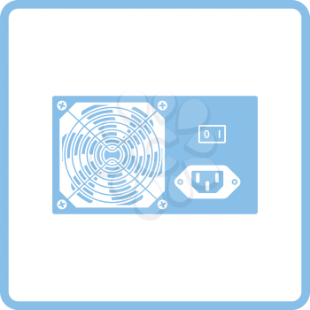 Power unit icon. Blue frame design. Vector illustration.
