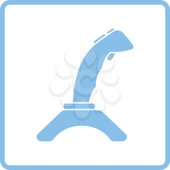 Joystick icon. Blue frame design. Vector illustration.