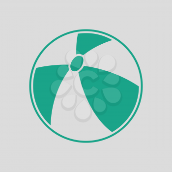Baby rubber ball ico. Gray background with green. Vector illustration.