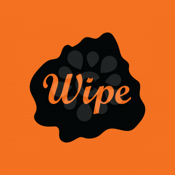 Wipe cloth icon. Orange background with black. Vector illustration.
