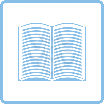 Open book icon. Blue frame design. Vector illustration.