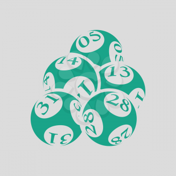 Lotto balls icon. Gray background with green. Vector illustration.