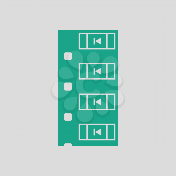 Diode smd component tape icon. Gray background with green. Vector illustration.