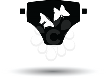 Diaper ico. White background with shadow design. Vector illustration.