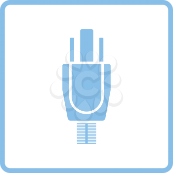 Electrical plug icon. Blue frame design. Vector illustration.