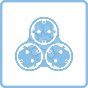 AC splitter icon. Blue frame design. Vector illustration.