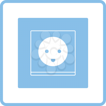 Austria electrical socket icon. Blue frame design. Vector illustration.
