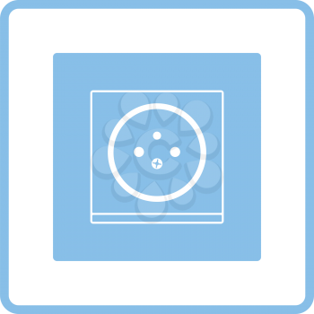 France electrical socket icon. Blue frame design. Vector illustration.