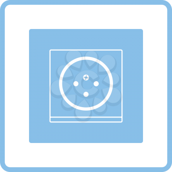 South Africa electrical socket icon. Blue frame design. Vector illustration.