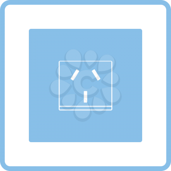 China electrical socket icon. Blue frame design. Vector illustration.