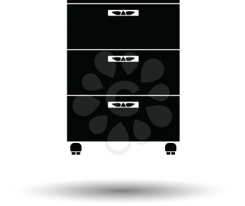 Office cabinet icon. White background with shadow design. Vector illustration.