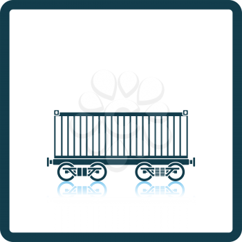 Railway cargo container icon. Shadow reflection design. Vector illustration.