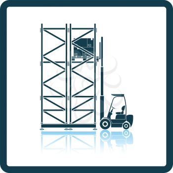 Warehouse forklift icon. Shadow reflection design. Vector illustration.