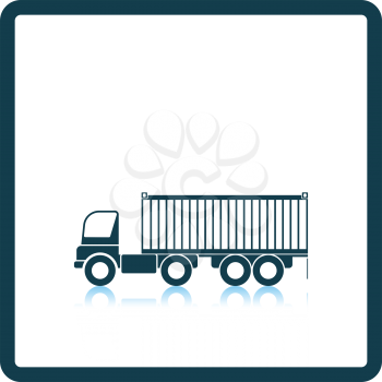 Container truck icon. Shadow reflection design. Vector illustration.