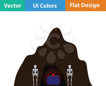 Scare cave in amusement park icon. Flat design. Vector illustration.