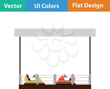 Bumper cars icon. Flat design. Vector illustration.
