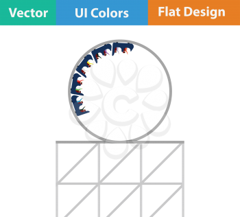 Roller coaster loop icon. Flat design. Vector illustration.
