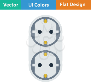 AC splitter icon. Flat design. Vector illustration.