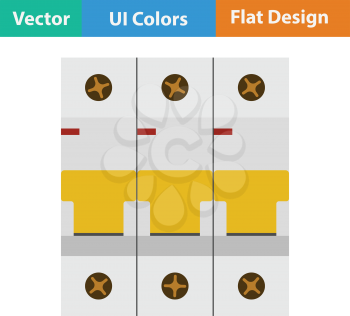 Circuit breaker icon. Flat design. Vector illustration.