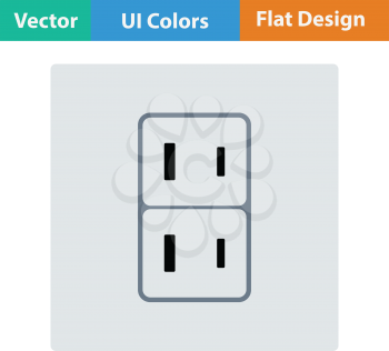 Japan electrical socket icon. Flat design. Vector illustration.