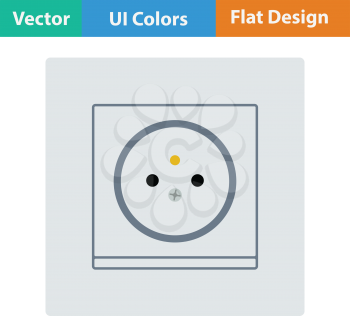 France electrical socket icon. Flat design. Vector illustration.