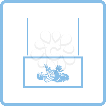 Vegetables market department icon. Blue frame design. Vector illustration.