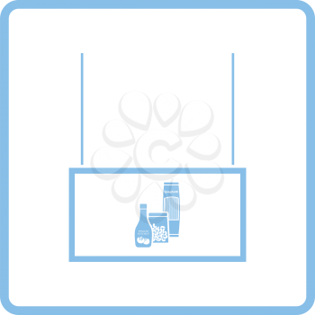 Grocery market department icon. Blue frame design. Vector illustration.