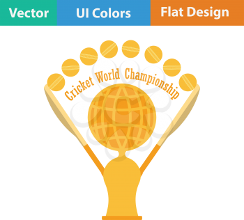 Cricket cup icon. Flat design. Vector illustration.