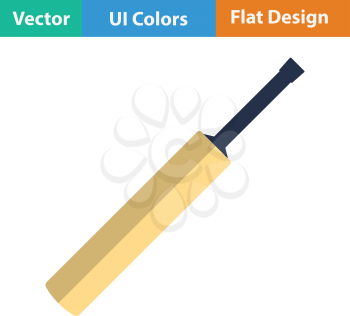 Cricket bat icon. Flat design. Vector illustration.