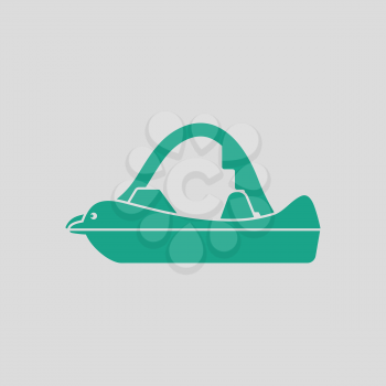 icon. Gray background with green. Vector illustration.
