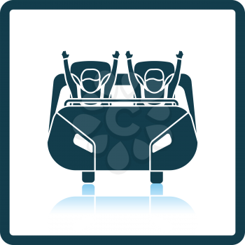 Roller coaster cart icon. Shadow reflection design. Vector illustration.
