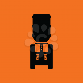 Office water cooler icon. Orange background with black. Vector illustration.
