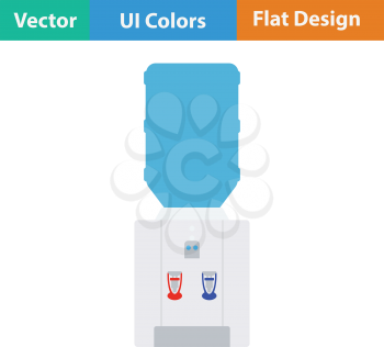 Office water cooler icon. Flat design. Vector illustration.