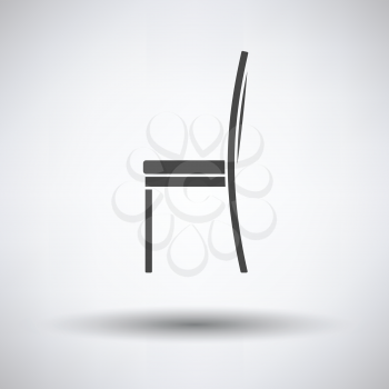 Modern chair icon on gray background, round shadow. Vector illustration.