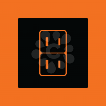 Japan electrical socket icon. Orange background with black. Vector illustration.