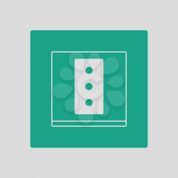 Italy electrical socket icon. Gray background with green. Vector illustration.