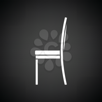 Modern chair icon. Black background with white. Vector illustration.
