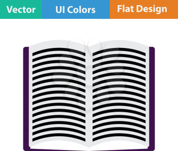 Open book icon. Flat color design. Vector illustration.