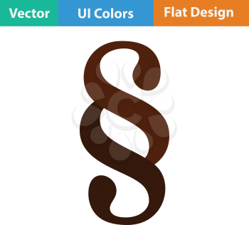 Paragraph symbol icon. Flat color design. Vector illustration.