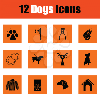 Dogs icon set. Orange design. Vector illustration.