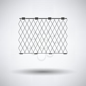 Icon of Fishing net  on gray background, round shadow. Vector illustration.