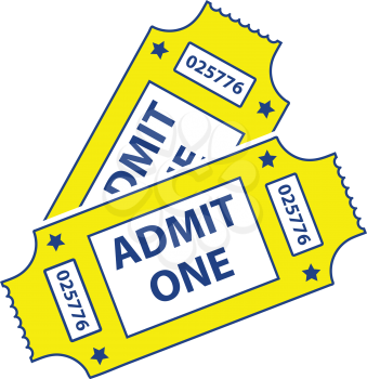 Cinema tickets icon. Thin line design. Vector illustration.